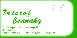 kristof csanaky business card