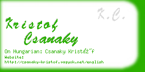 kristof csanaky business card